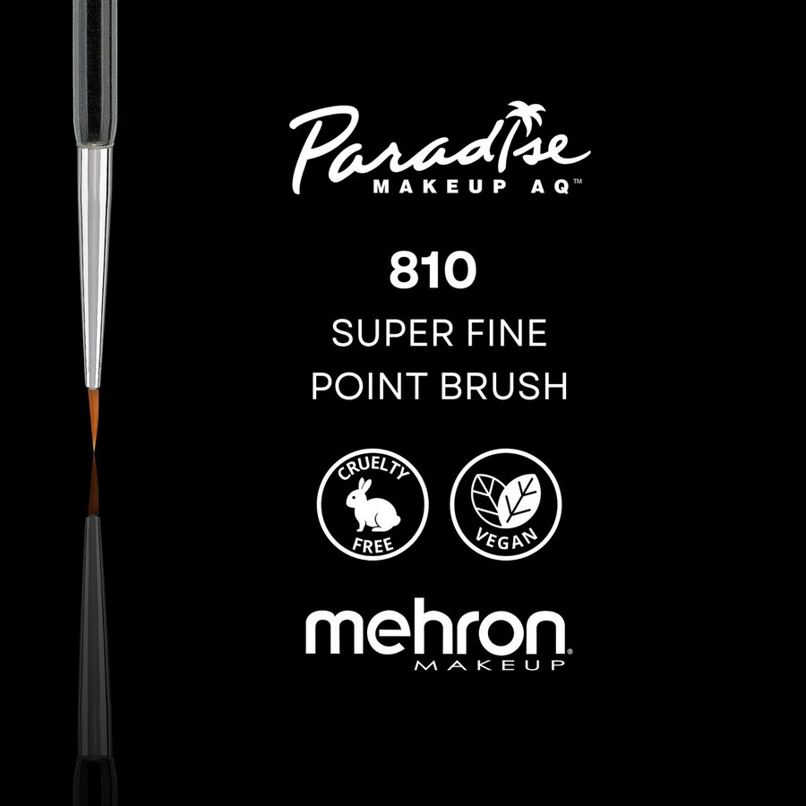 Mehron Paradise Makeup Super Fine Point Penseel 810, hoogwaardig penseel uit de Mehron Paradise serie (ontworpen door make-up artist Jinny), voor fijne lijnen en details bij het schminken verkrijgbaar bij SchminkenGrime.nl