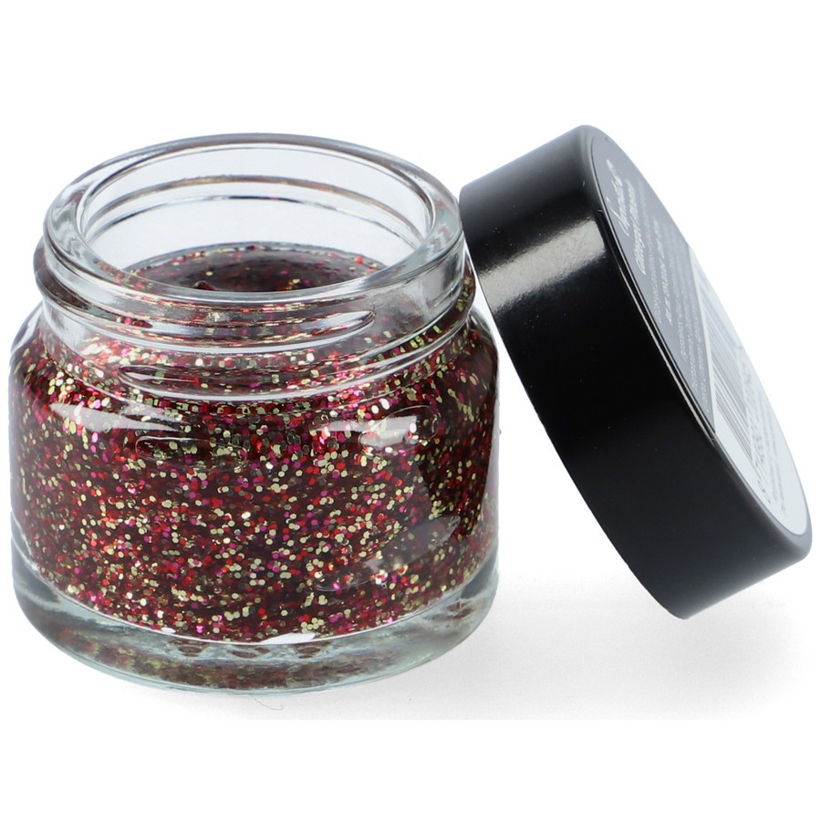 superstar glittergel phoenix 15ml, warmgekleurde glittergel met intense glans, verkrijgbaar bij SchminkenGrime.nl Superstar Glittergel Phoenix 15ml met warme rood-oranje glittercombinatie, perfect voor vurige looks, verkrijgbaar bij SchminkenGrime.nl