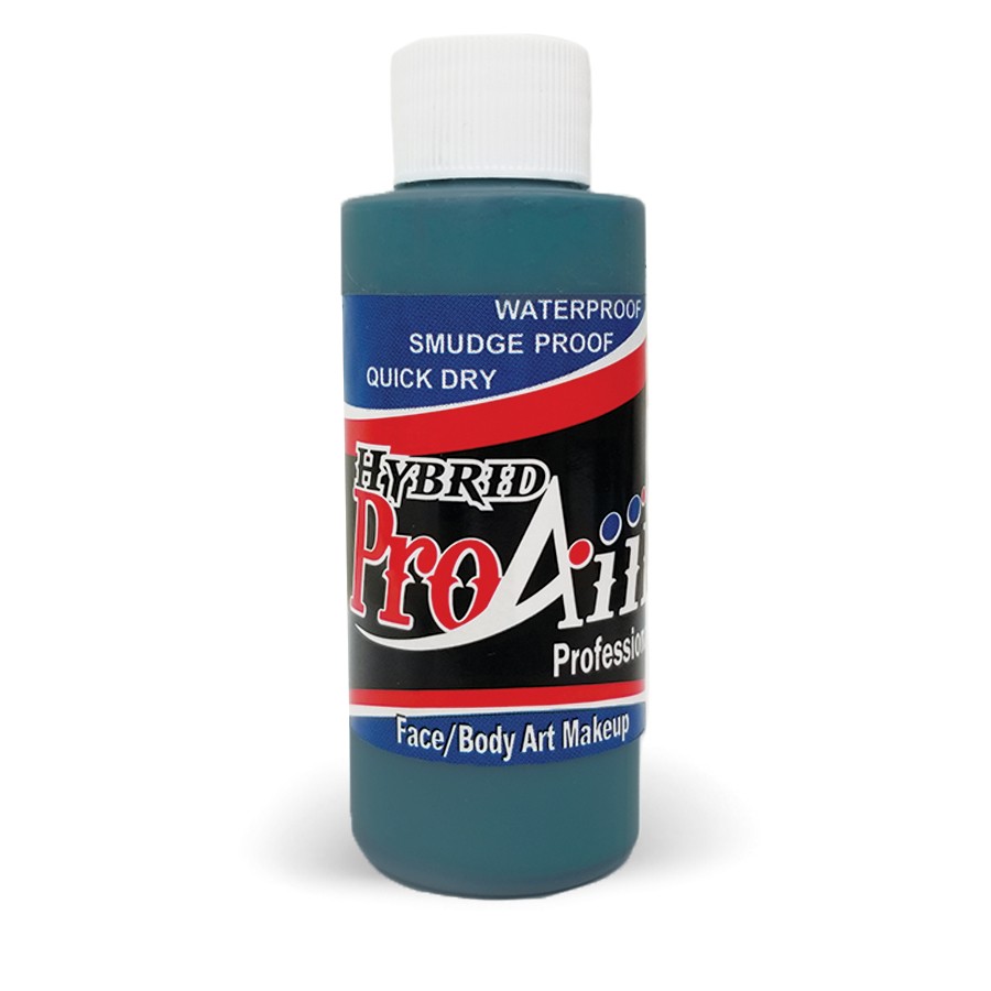 ProAiir Hybrid Kraken 60ml fles met diepblauwe airbrush schmink, met grijze ondertoon en alcoholbasis, perfect voor nautische of duistere designs, verkrijgbaar bij SchminkenGrime.nl