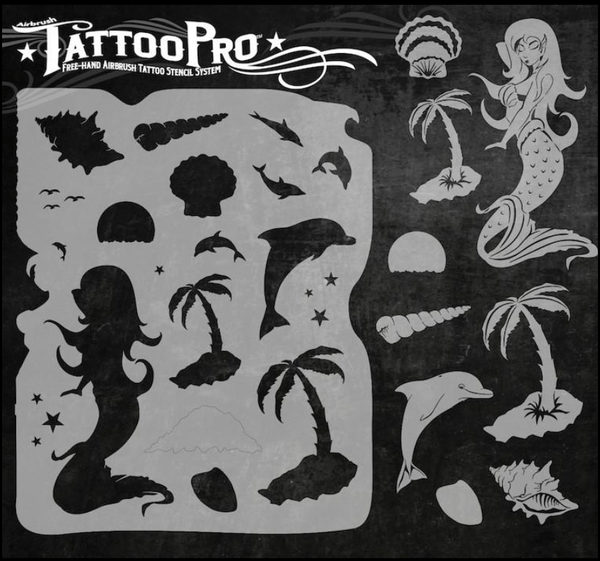 Wiser's Airbrush TattooPro Stencil – Mermaids