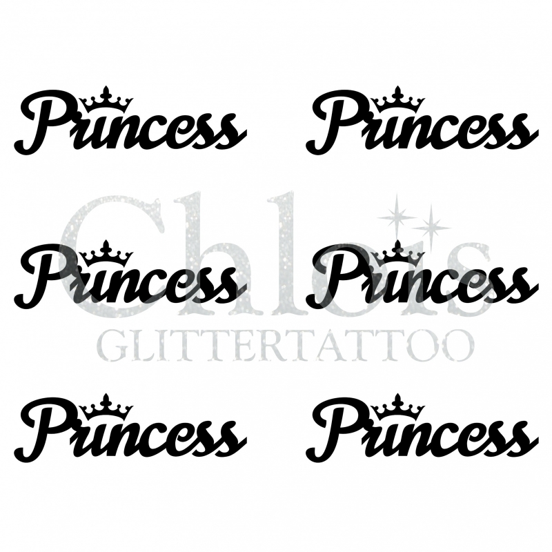 Chloïs Glittertattoo Sjabloon Princess (6 mini stencils)