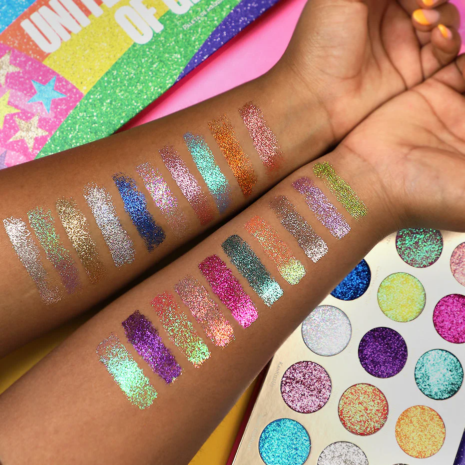 Rude Cosmetics United Shades of Glitter, Oogschaduw Palet (21 Kleuren)