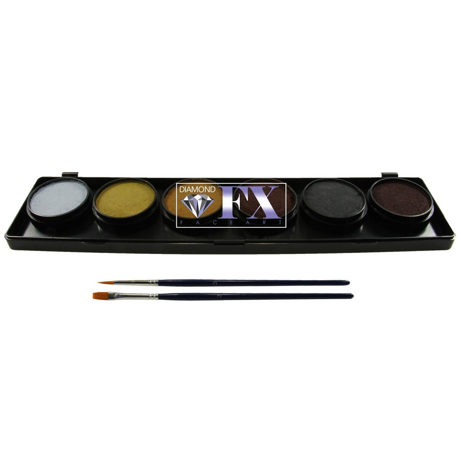Schminkpalette van Diamond FX met beestachtige kleuren voor wilde en fantasierijke creaties, verkrijgbaar bij SchminkenGrime.nl