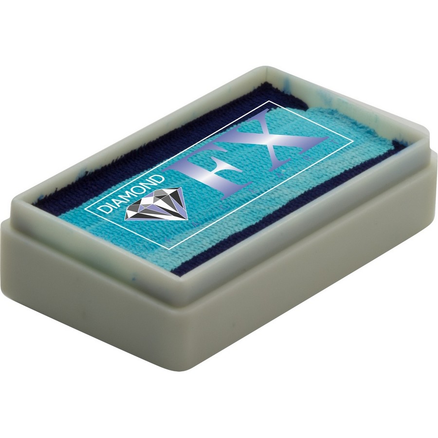 Splitcake schmink Seabreeze van Diamond FX met zachte blauwtinten voor kalme en serene creaties, verkrijgbaar bij SchminkenGrime.nl