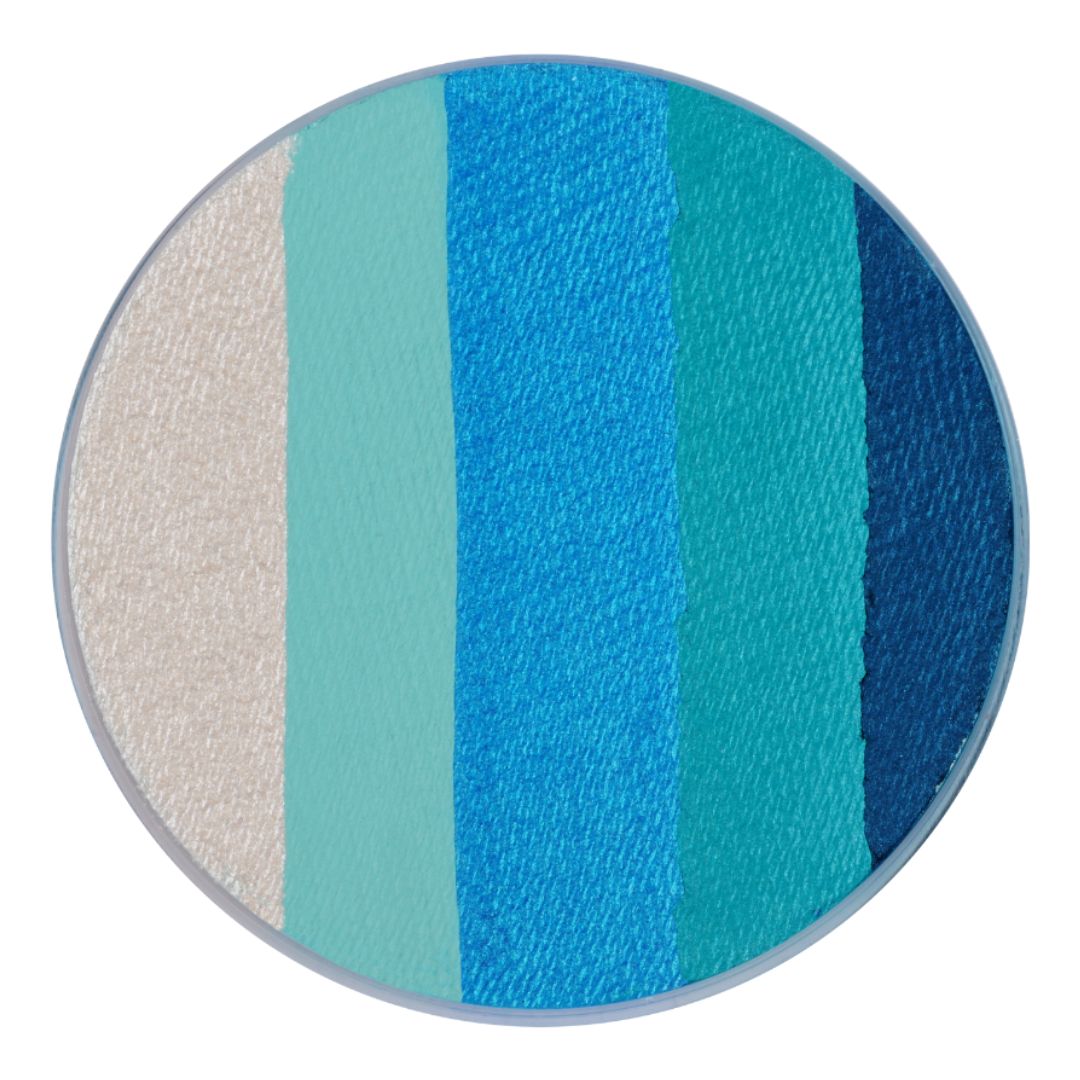 Superstar DreamColours Ice 45g, koele blauwtinten, verkrijgbaar bij SchminkenGrime.nl Superstar DreamColours Ice, 45 gram schminkcake in ijzige tinten, perfect voor winterdesigns en prinsessenlooks, verkrijgbaar bij SchminkenGrime.nl