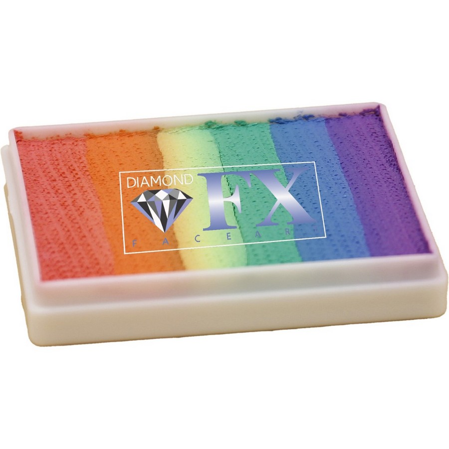 Diamond FX Splitcake Bright Nights 50g met felle kleuren voor nachtelijke en neon-achtige designs, verkrijgbaar bij SchminkenGrime.nl