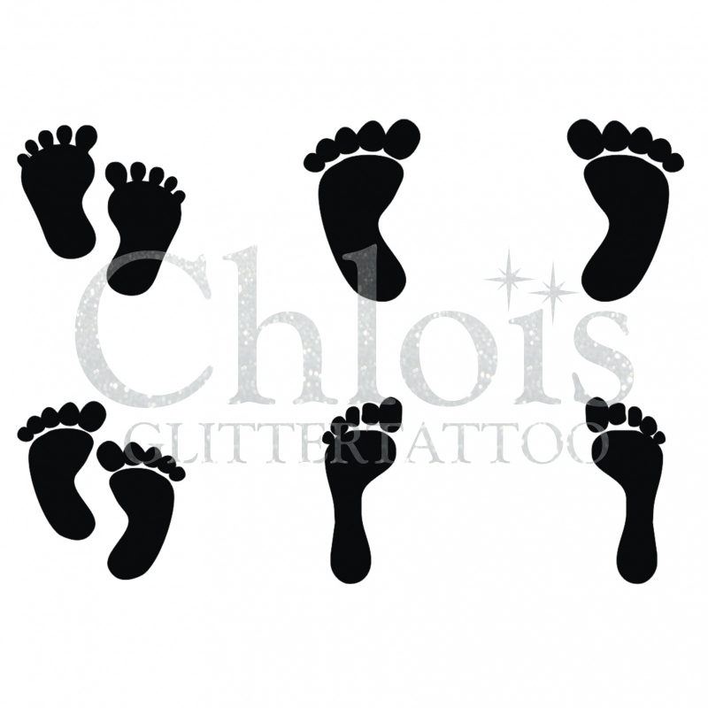 Chloïs Glittertattoo Sjabloon Feet (6 mini stencils)