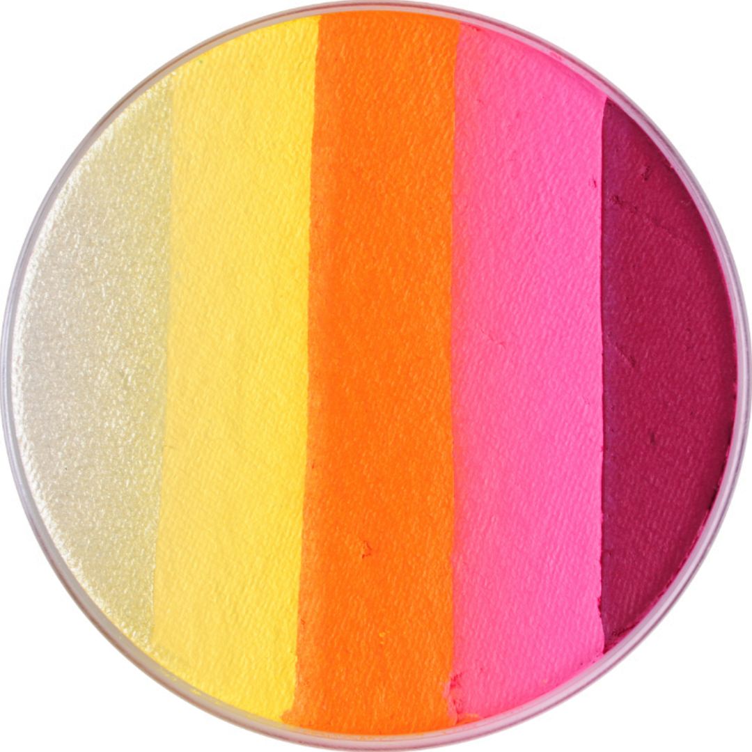 Superstar Dream Colours schmink in de variant Summer, met frisse zomertinten zoals geel, oranje en roze in één cake van 45 gram, verkrijgbaar bij SchminkenGrime.nl