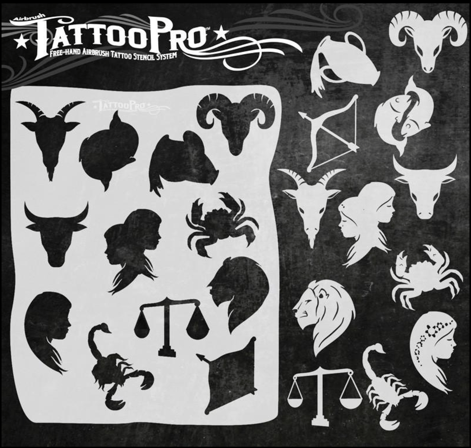 Wiser's Airbrush TattooPro Stencil – Zodiac