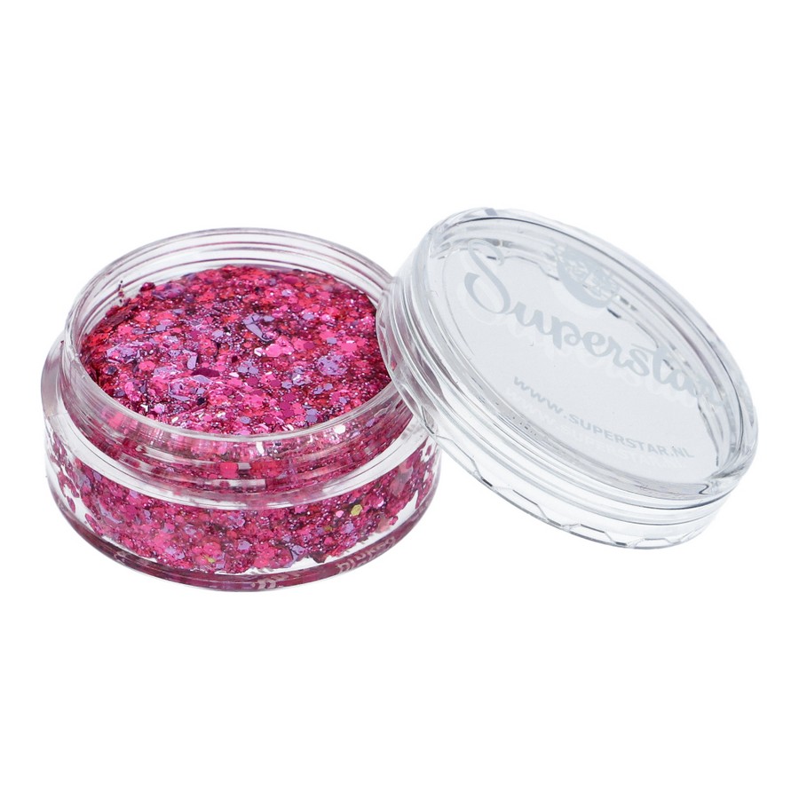 Superstar Chunky Glitter Cream Pinked met felroze glitters, verkrijgbaar bij SchminkenGrime.nl