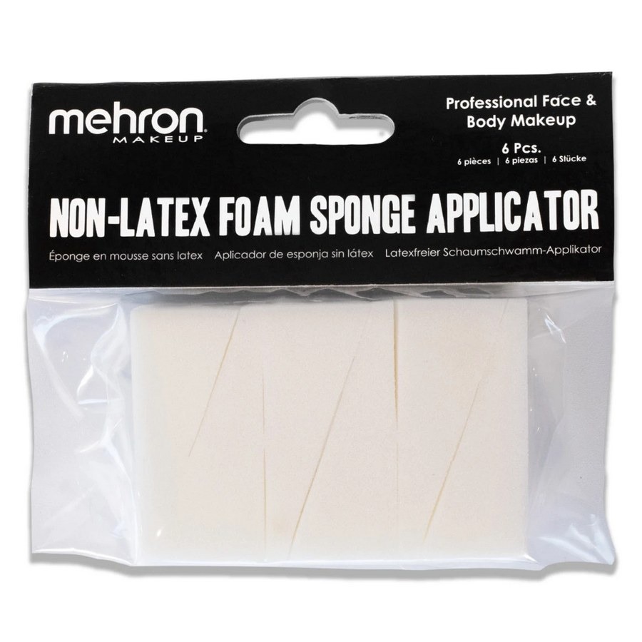 Mehron Non Latex Foam Sponge Applicator, verpakking met zes wigvormige sponsjes