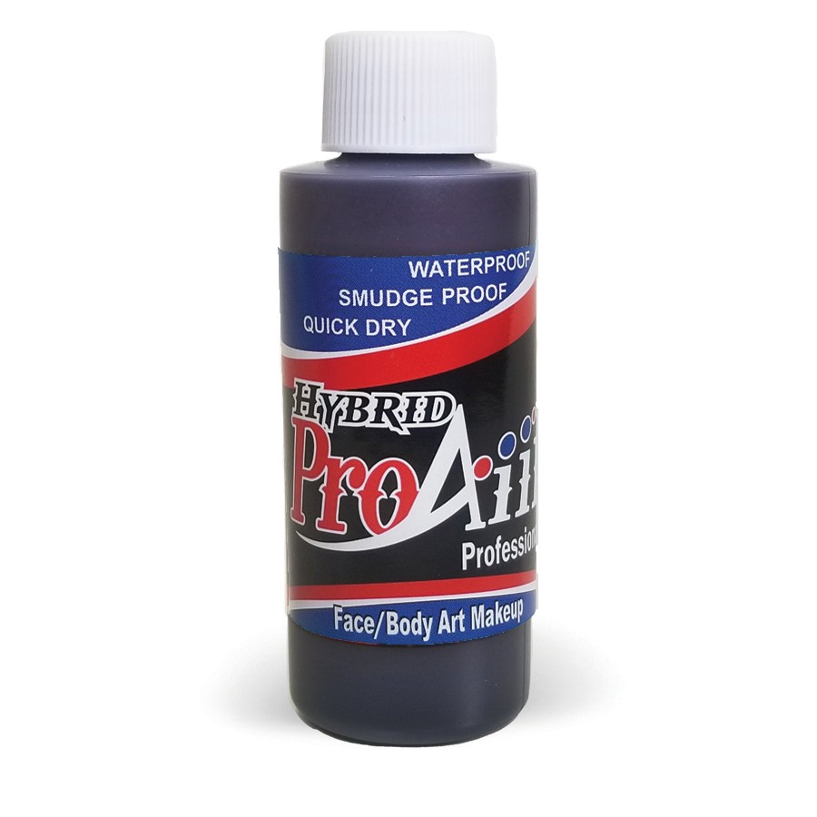 ProAiir Hybrid Merlot 60ml – rijke wijnkleurige watervaste airbrush schmink ProAiir Hybrid Merlot 60ml fles met dieprode wijnkleurige schmink, ideaal voor drama, special effects of intense lip looks, verkrijgbaar bij SchminkenGrime.nl