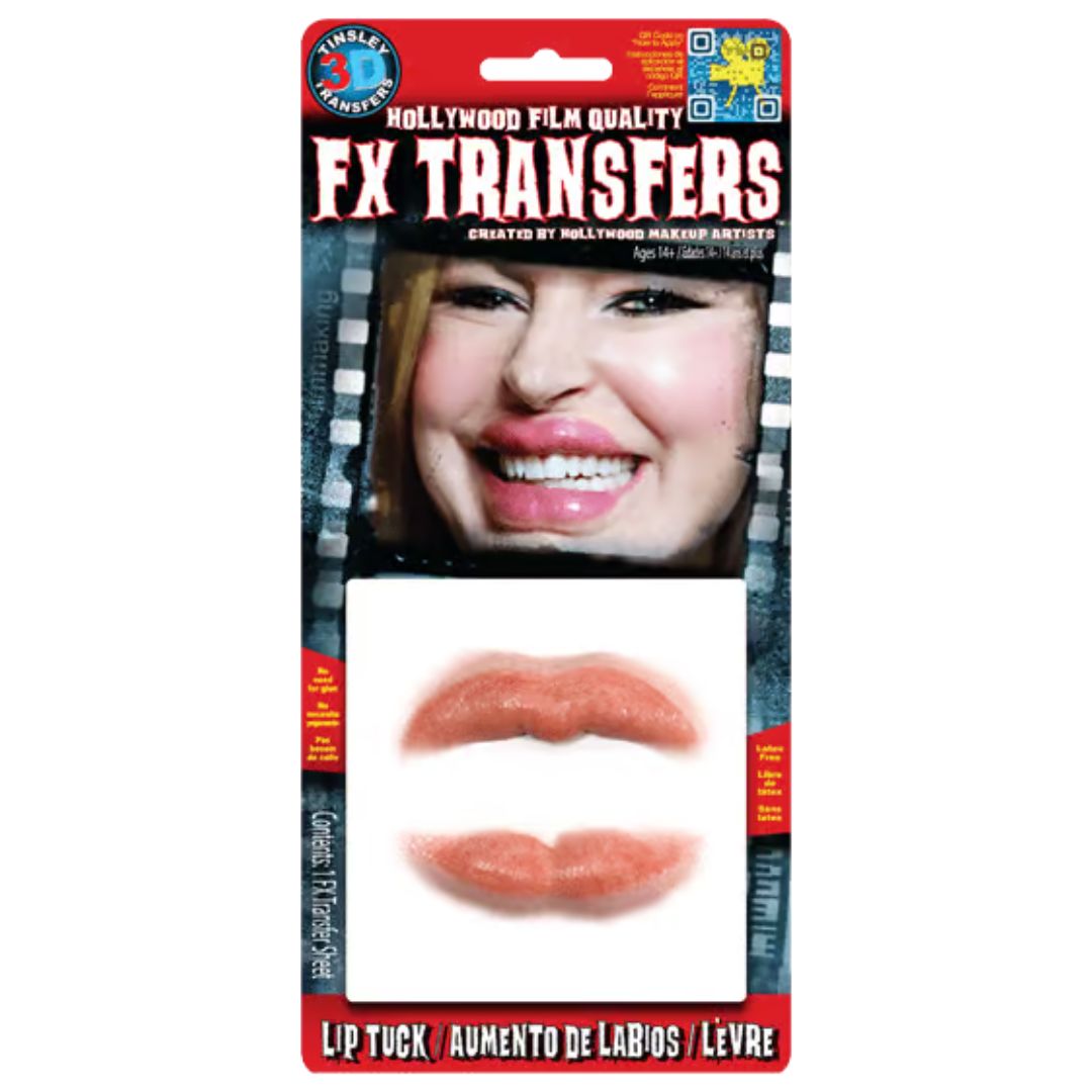 Verpakking van Tinsley Transfers Lip Tuck FX Transfer, verkrijgbaar bij SchminkenGrime.nl