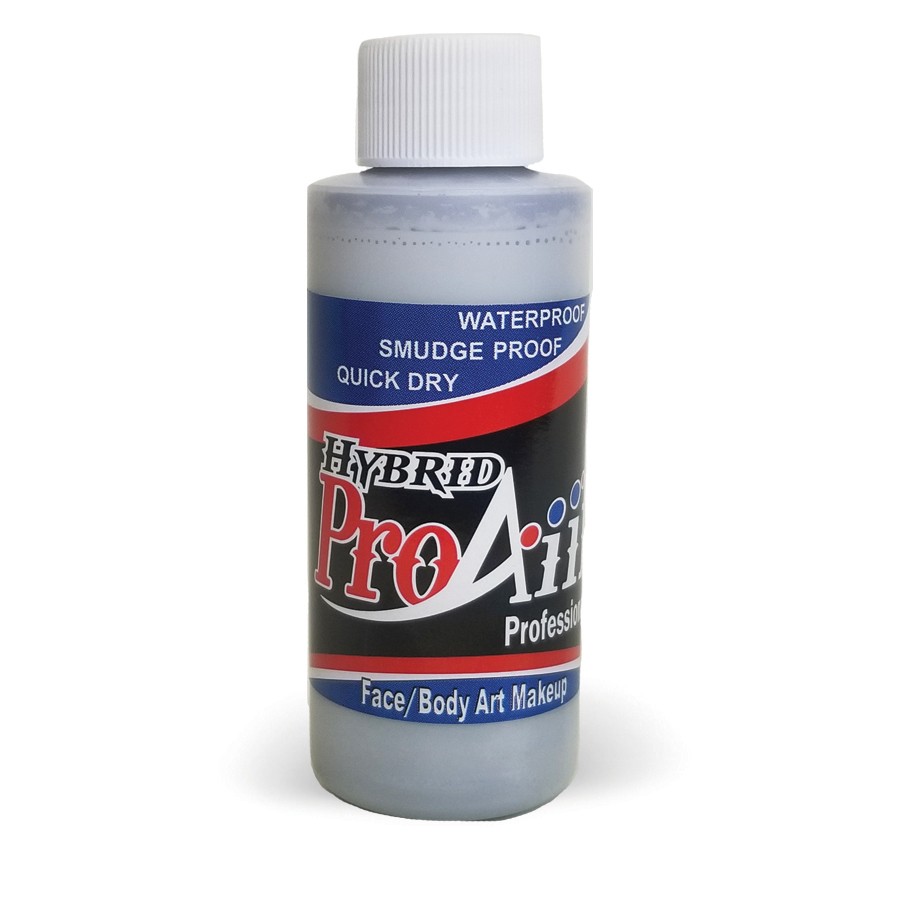 ProAiir Hybrid Grey 60ml fles met neutrale grijstint airbrush schmink, op alcoholbasis en geschikt voor realistische of grafische looks, verkrijgbaar bij SchminkenGrime.nl