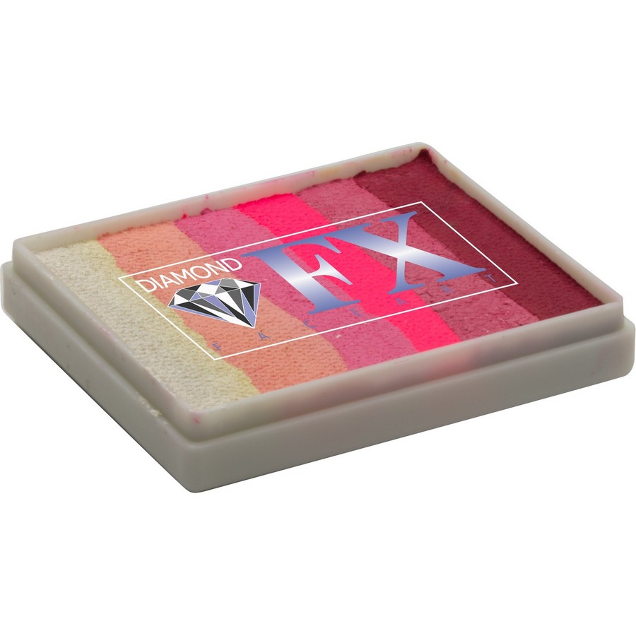 Diamond FX Splitcake Pink Passion van 50 gram met intense rozetinten voor expressieve creaties, verkrijgbaar bij SchminkenGrime.nl
