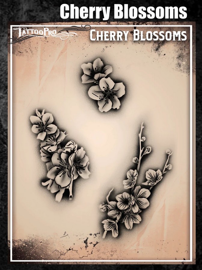 Wiser's Airbrush TattooPro Stencil – Cherry Blossoms