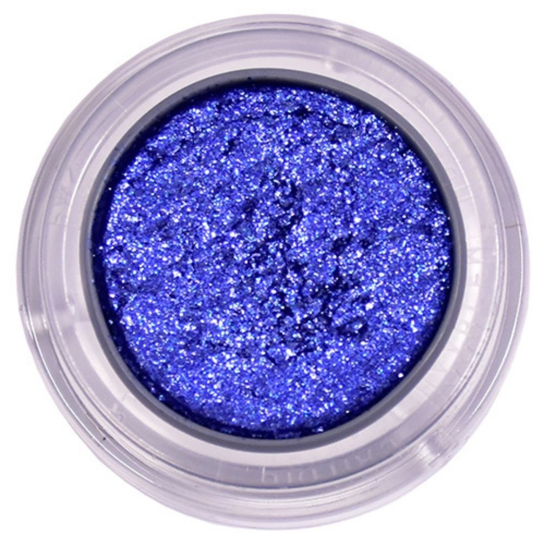 Pressed Cosmetic Glitter Bedazzling Blue 4 gram van Grimas – intense blauwe glitter – SchminkenGrime.nl.