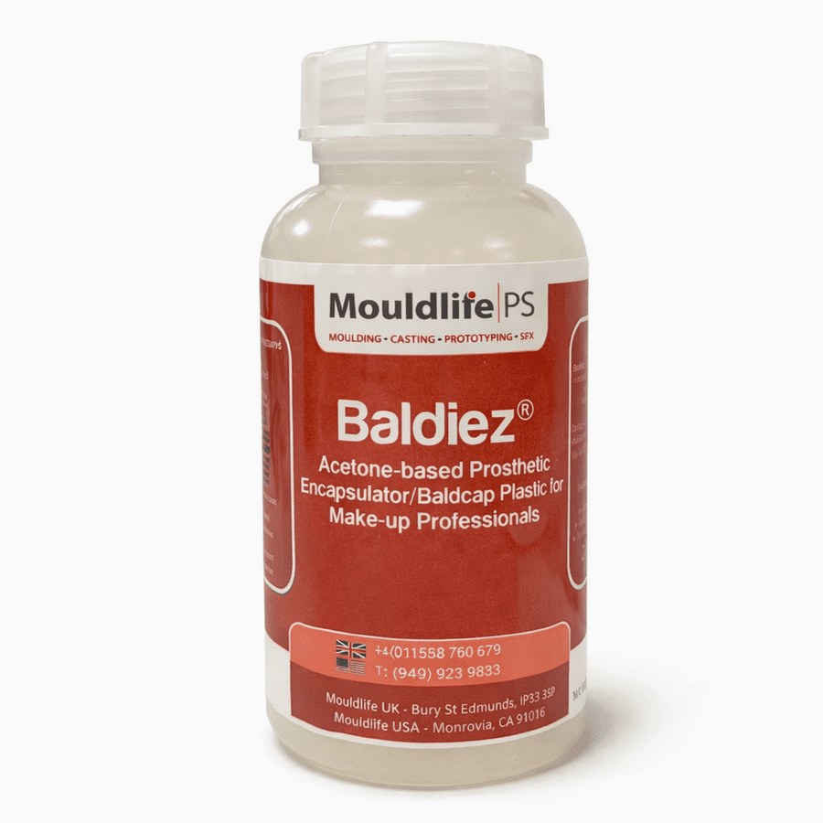 Mouldlife Baldiez 500ml fles, ideaal voor het maken van bald caps en het encapsuleren van prosthetics, verkrijgbaar bij SchminkenGrime.nl
