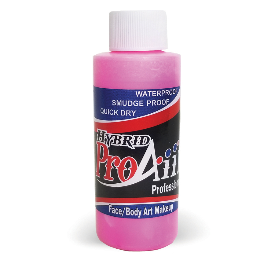 ProAiir Hybrid Bubblegum 60ml, watervaste airbrush schmink, verkrijgbaar bij SchminkenGrime.nl ProAiir Hybrid in de kleur Bubblegum (60ml), vrolijke roze airbrush schmink op alcoholbasis, perfect voor facepaint, bodypaint en creatieve designs, verkrijgbaar bij SchminkenGrime.nl