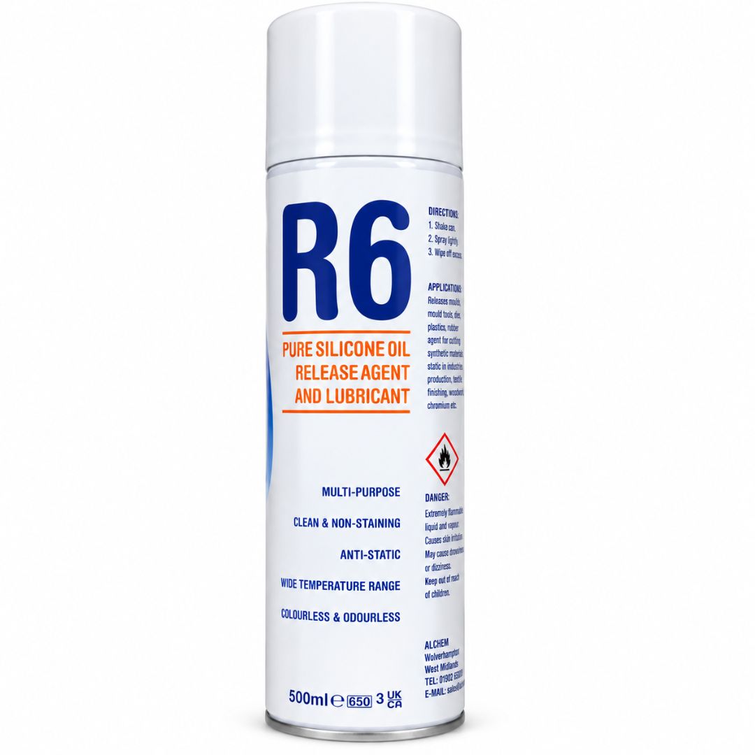 Spuitbus Alchemie R6 lossingsmiddel siliconenspray 500 ml, vooraanzicht