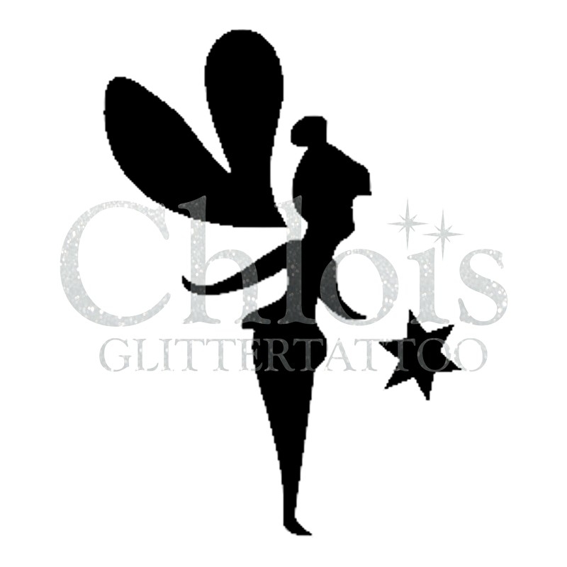 Chlois Glittertattoo Sjabloon Fairy, set van 5, geschikt voor sprookjesachtige ontwerpen, verkrijgbaar bij SchminkenGrime.nl.