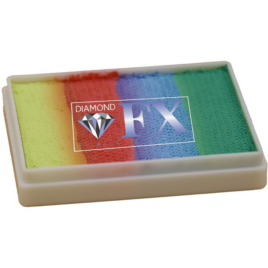 Diamond FX Splitcake Bright Birthday 50g met feestelijke, felle kleuren voor kinderfeestjes en vrolijke designs, verkrijgbaar bij SchminkenGrime.nl
