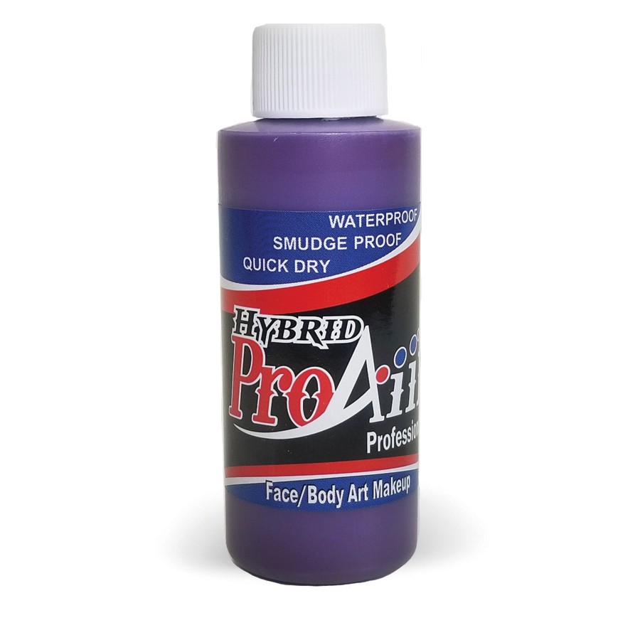 ProAiir Hybrid Plumberry 60ml fles met donkerpaarse airbrush schmink, intens gepigmenteerd en geschikt voor facepaint of SFX, verkrijgbaar bij SchminkenGrime.nl