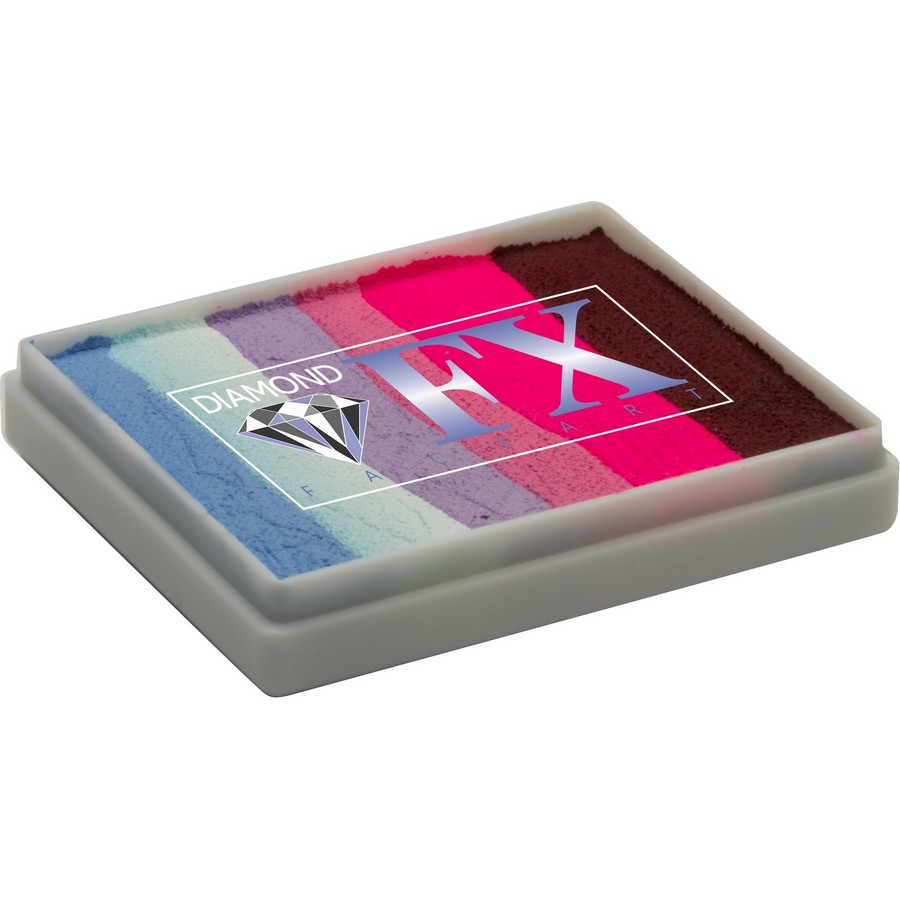Diamond FX Splitcake Party Butterfly van 50 gram met vrolijke kleurencombinatie voor vlinderontwerpen, verkrijgbaar bij SchminkenGrime.nl