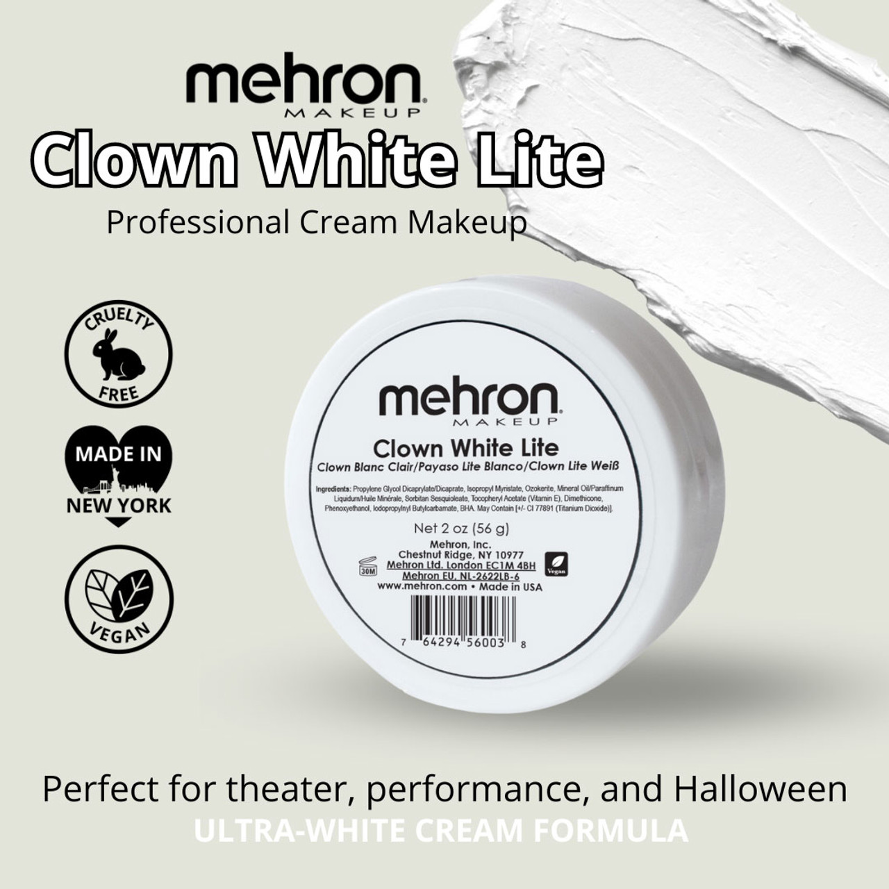 Mehron Clown White Lite instructie - SchminkenGrime.nl Mehron Clown White Lite instructie - SchminkenGrime.nl