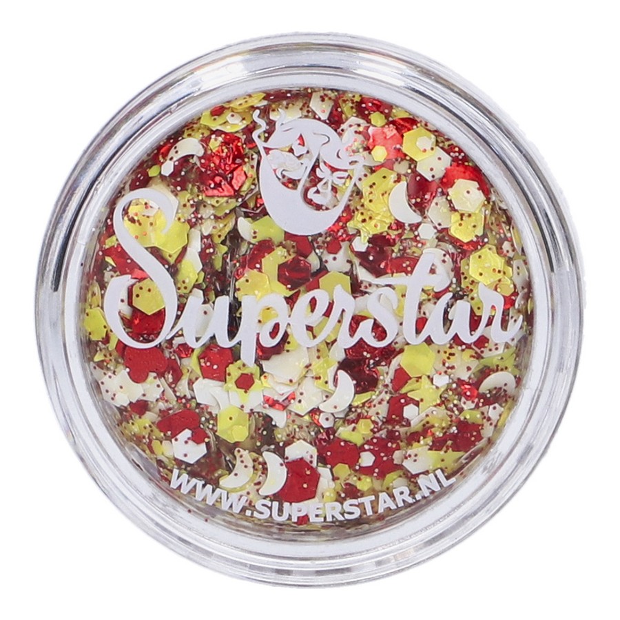 Superstar Chunky Glitter Cream Zotte Mix detail van glitters, verkrijgbaar bij SchminkenGrime.nl
