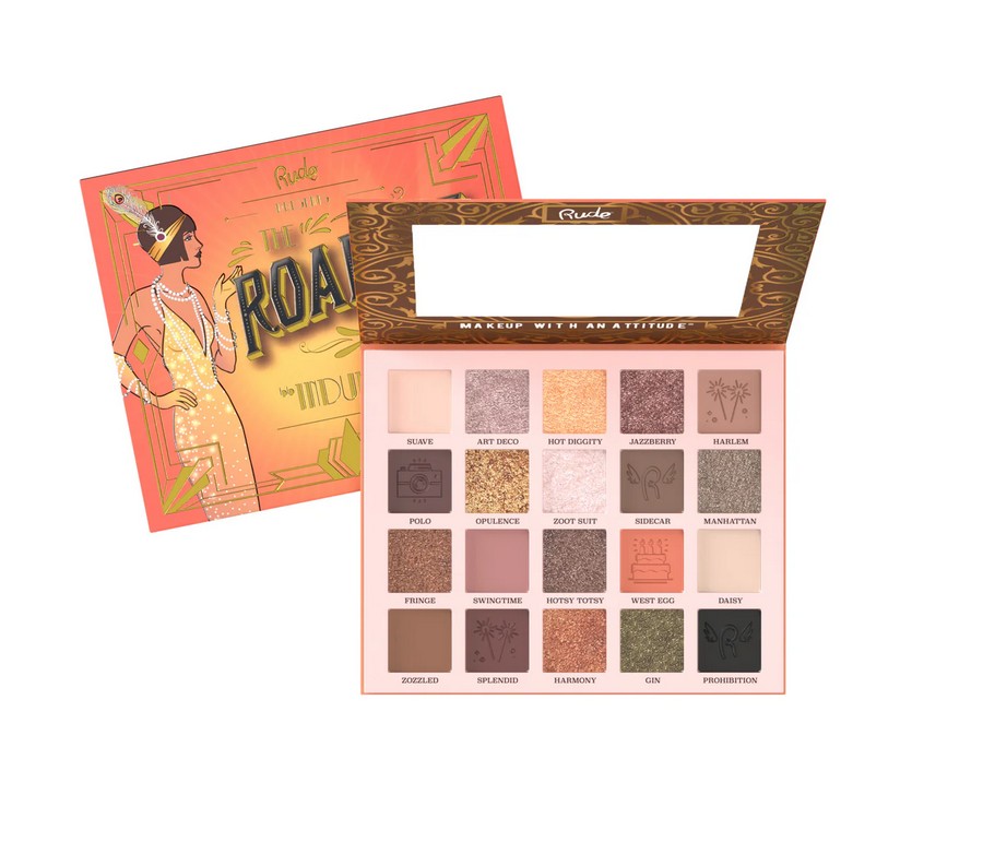 Verpakking van het Rude Cosmetics Indulgence palette in art-decostijl, verkrijgbaar bij SchminkenGrime.nl