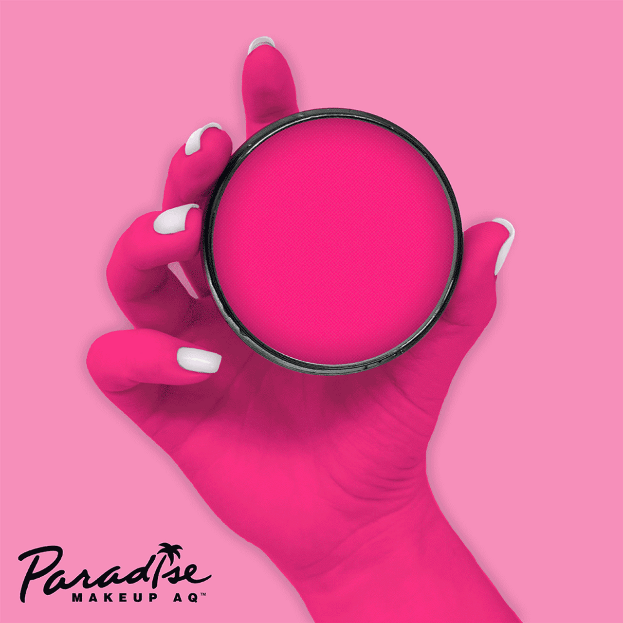 Mehron Paradise Neon UV Glow schmink in de kleur Intergalactic Pink (40gr), oplichtend onder blacklight, verkrijgbaar bij SchminkenGrime.nl