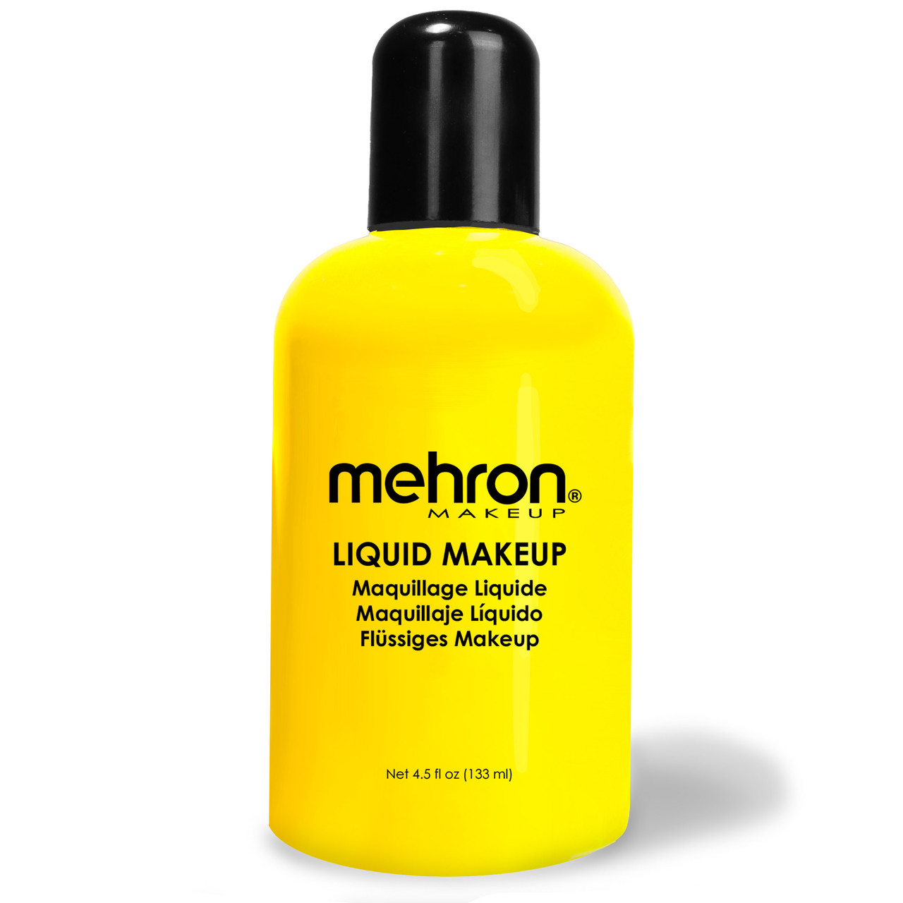 Mehron Liquid Makeup Yellow 135ml, vloeibare schmink, verkrijgbaar bij SchminkenGrime.nl