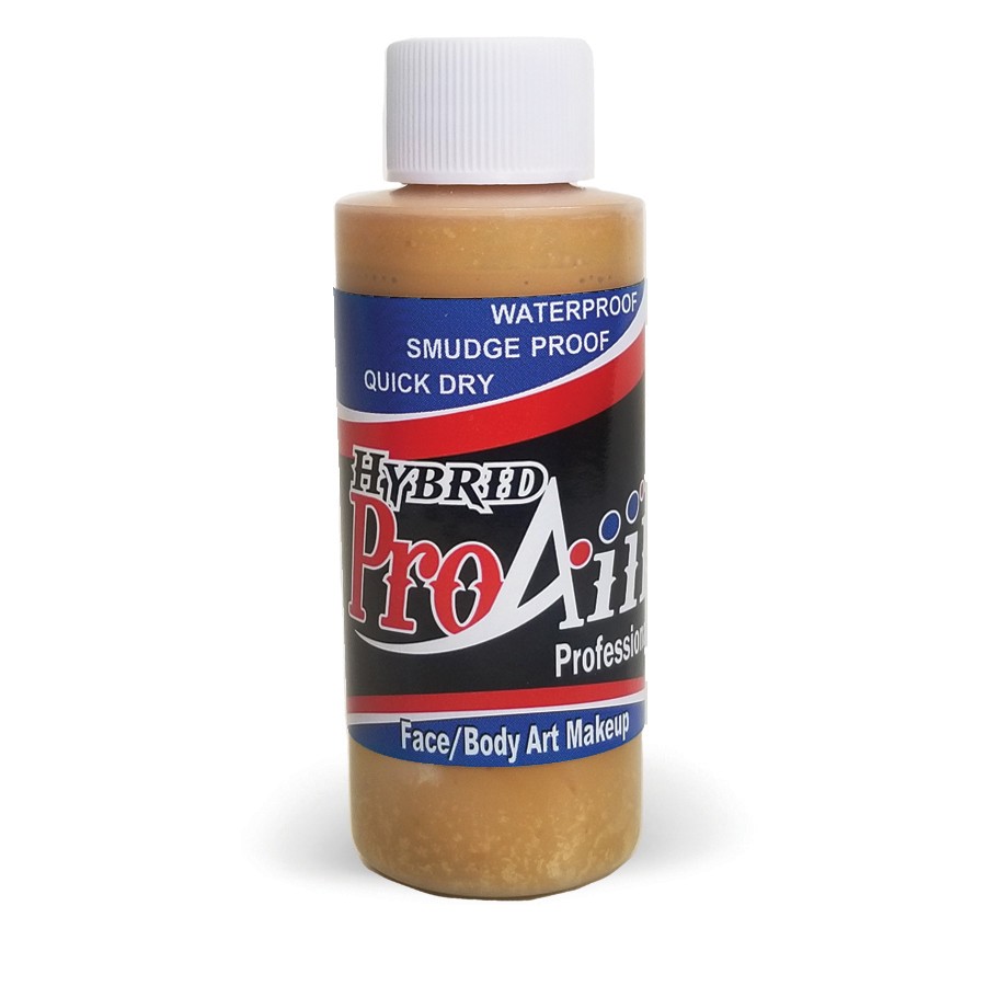 ProAiir Hybrid in de kleur Butterscotch (60ml), warme caramelkleurige airbrush schmink op alcoholbasis, perfect voor huidtinten, grime en contouring, verkrijgbaar bij SchminkenGrime.nl