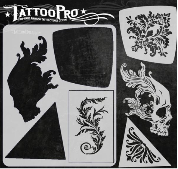 Wiser's Airbrush TattooPro Stencil – Victorian Skull