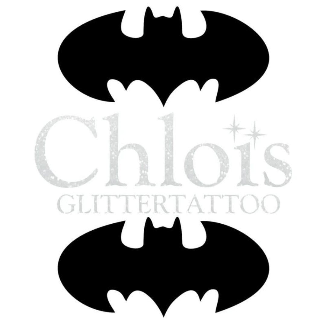 Chloïs Glittertattoo Sjabloon Bat (Duo Stencil) (5 stuks)