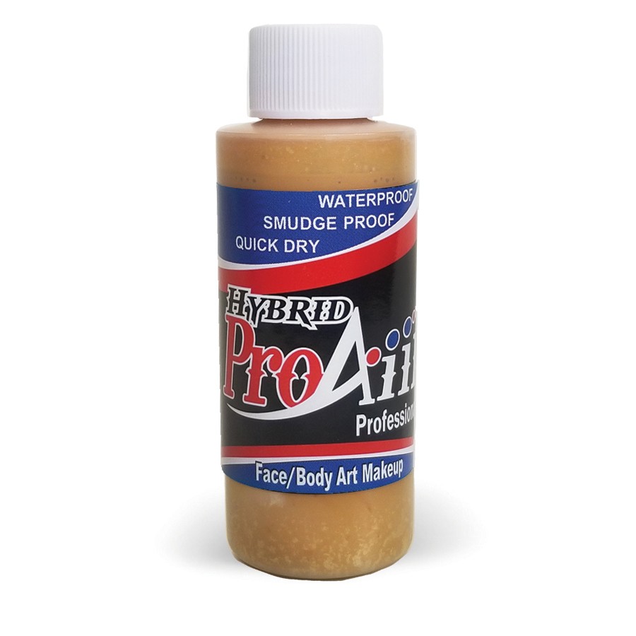 ProAiir Hybrid Warm Flesh 60ml fles met warme huidkleur airbrush schmink, op alcoholbasis en geschikt voor natuurlijke looks, verkrijgbaar bij SchminkenGrime.nl