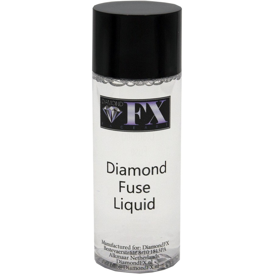 Diamond FX Fuse Liquid 100ml, vloeibaar medium om cake schmink om te zetten naar vloeibare make-up, verkrijgbaar bij SchminkenGrime.nl