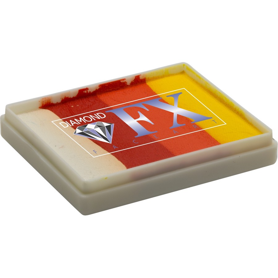 Diamond FX Splitcake Lobster Lau van 50 gram met unieke kleurcombinatie voor creatieve schmink, verkrijgbaar bij SchminkenGrime.nl