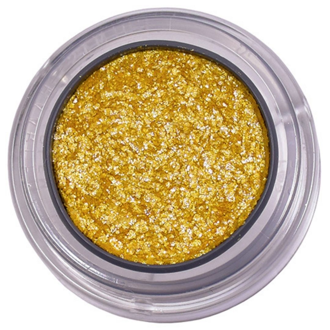 Grimas Pressed Cosmetic Glitter Jolly Yellow 4gr verkrijgbaar bij SchminkenGrime.nl