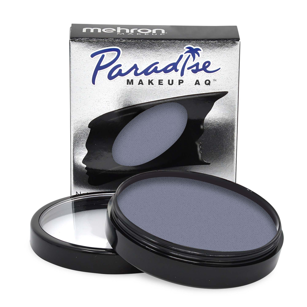 Mehron Paradise Makeup Storm Cloud 40 gram met verpakking, matte grijze waterschmink voor schaduwen, karakterlooks en facepaint, verkrijgbaar bij SchminkenGrime.nl