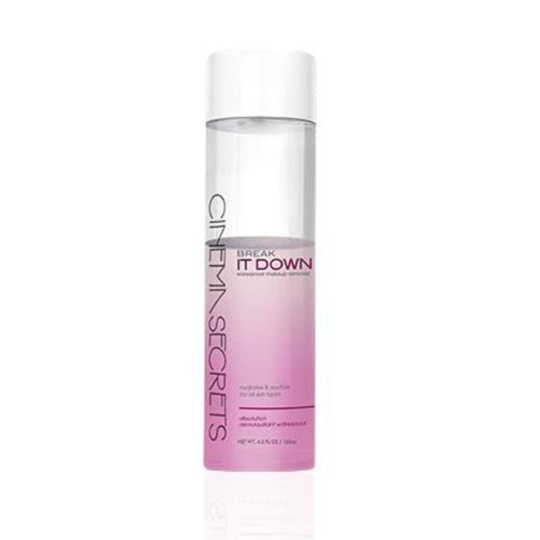 Cinema Secrets Break It Down waterproof make-up remover 125ml, krachtige en milde remover voor het effectief verwijderen van langhoudende make-up en SFX, verkrijgbaar bij SchminkenGrime.nl