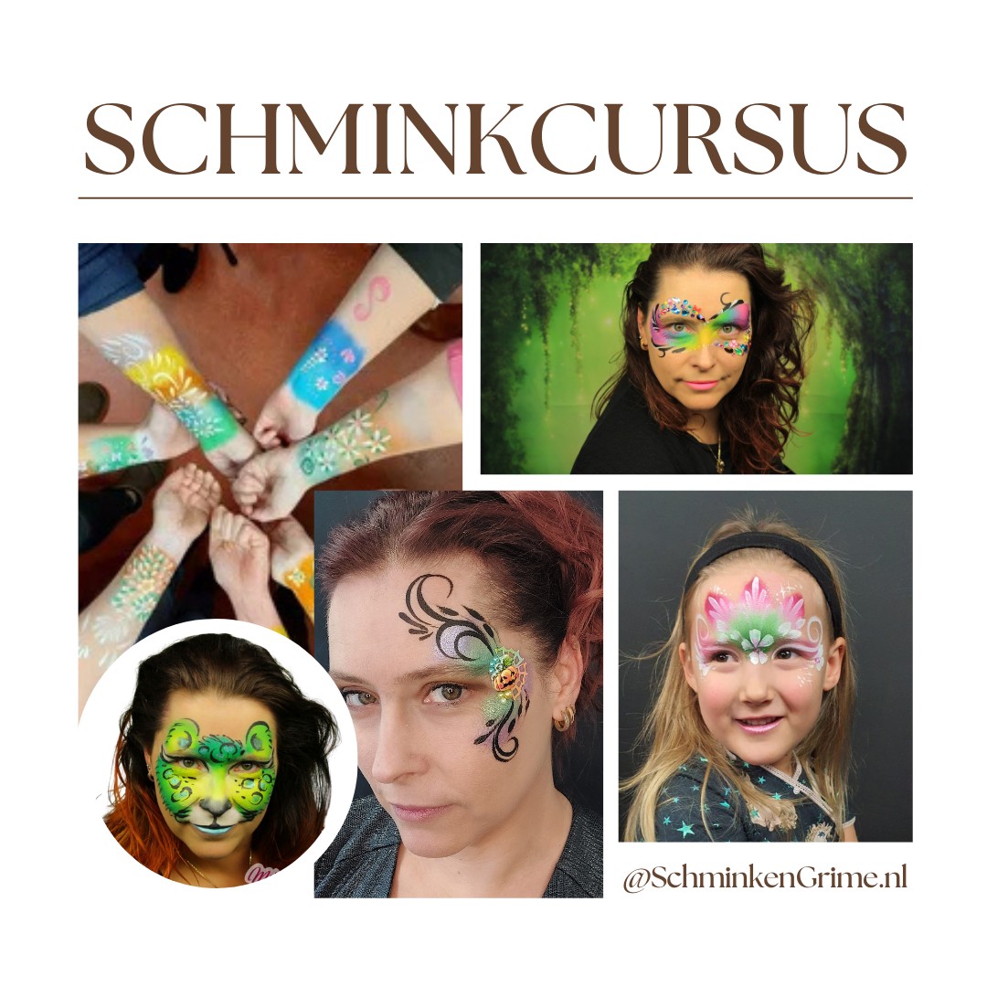 Basiscursus schminken in één dag – leer alle technieken bij SchminkenGrime.nl Basiscursus schminken bij SchminkenGrime.nl, leer in één dag alle basis schminktechnieken tijdens een creatieve en gezellige training