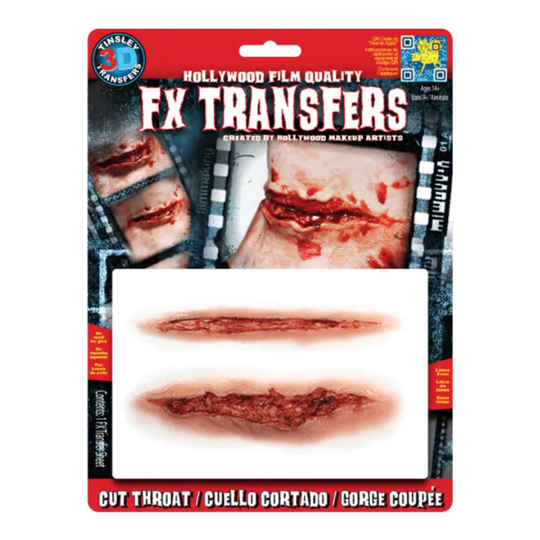Verpakking van Tinsley Transfers Cut Throat 3D FX Transfer – SchminkenGrime.nl