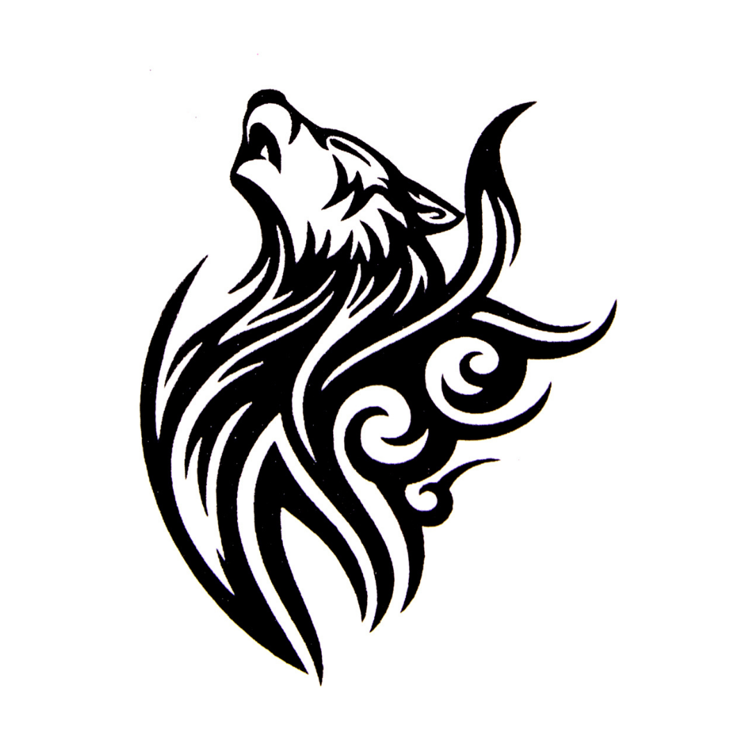 Quick Tattoo Sjabloon - Tribal Wolf
