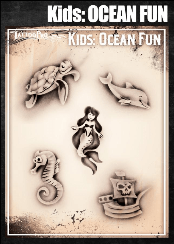 Wiser's Airbrush TattooPro Stencil – KIDS Ocean Fun