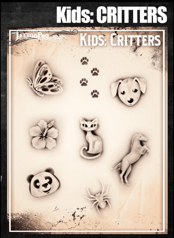 Wiser's Airbrush TattooPro Stencil – KIDS Critters