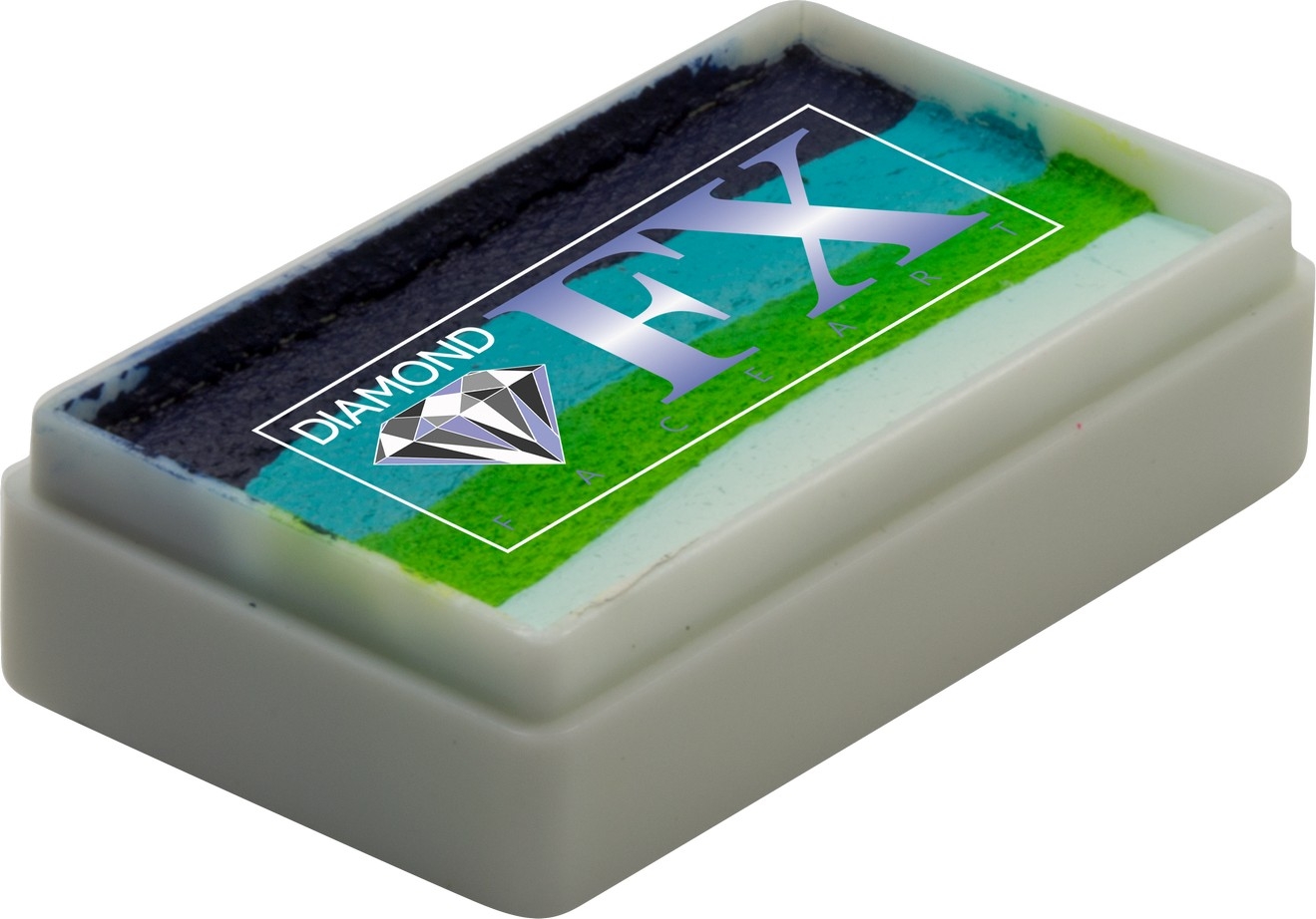 Splitcake schmink Sky van Diamond FX, blauwe tinten voor luchtige creaties.