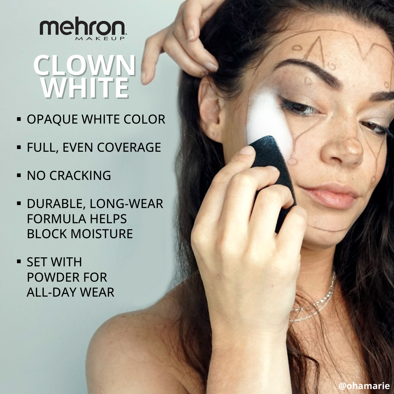 Mehron Clown White instructie - SchminkenGrime.nl Mehron Clown White instructie - SchminkenGrime.nl