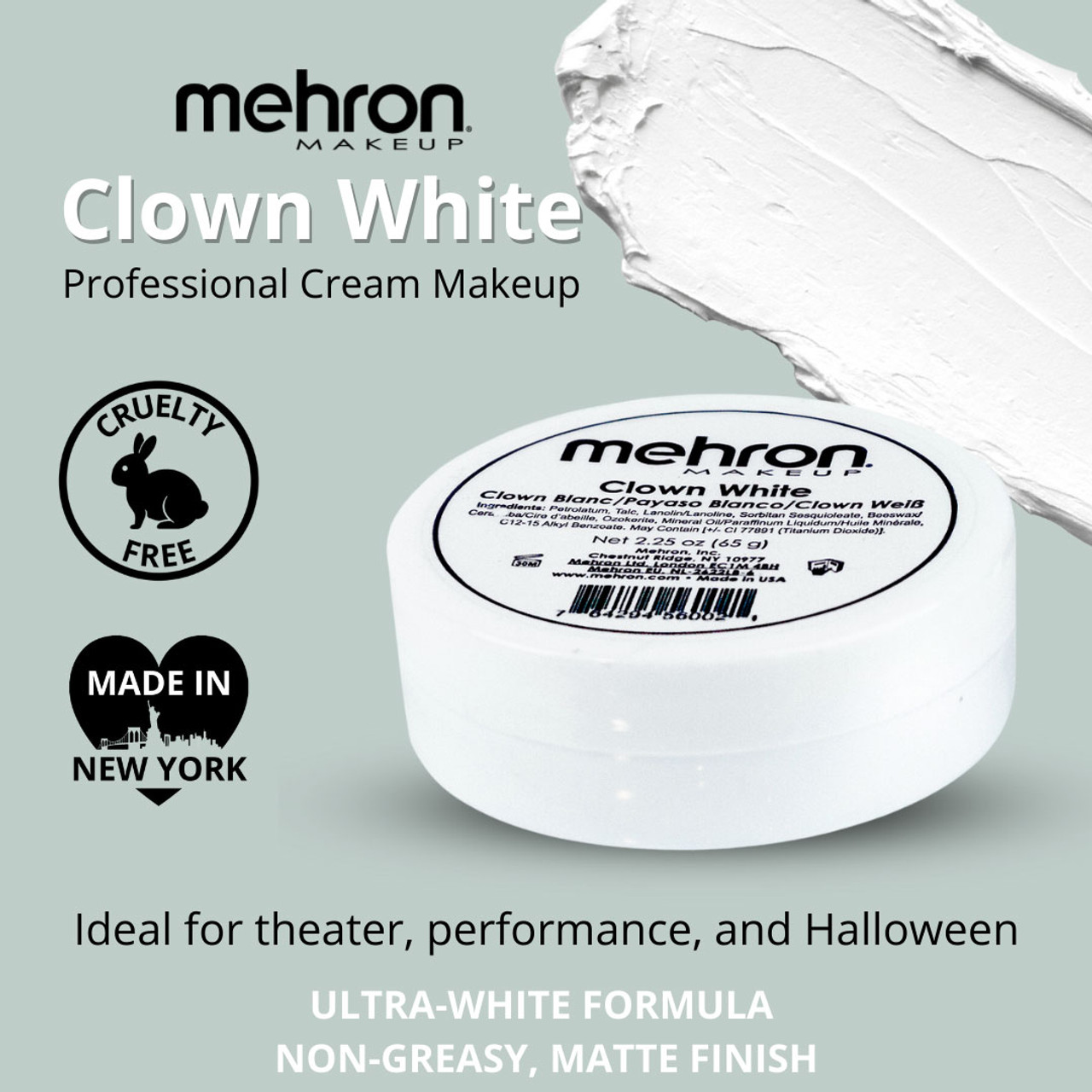Mehron Clown White informatie - SchminkenGrime.nl Mehron Clown White instructie - SchminkenGrime.nl